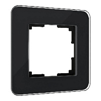 Дизайнерская рамка 1 местная, черный, стекло, W0012448 Werkel