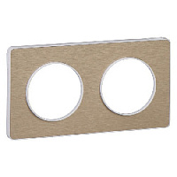 Дизайнерская рамка 2 местная, полированная бронза/белый, S52P804L Schneider Electric, серия Odace