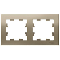 Дизайнерская рамка 2 местная, шампань, ATN000502 Schneider Electric, серия Atlas Design