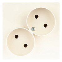 Дизайнерская розетка без заземления, двойная, слоновая кость, 2450457-031 Simon, серия 24 Harmonie