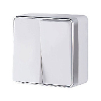 Дизайнерский выключатель, белый, W5020001 Werkel, двухклавишный, серия Gallant