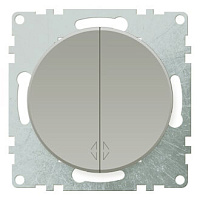 Выключатель двухклавишный проходной, серый, 1E31601302 Ruwel