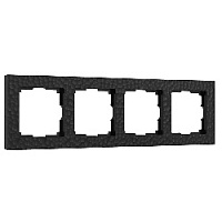 Дизайнерская рамка 4 местная, черный, поликарбонат, W0042408 Werkel