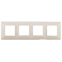 Дизайнерская рамка 4 местная, слоновая кость, Б0034400 Эра, серия Elegance