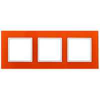 Дизайнерская рамка 3 местная, оранжевый, Б0034513 Эра, серия Elegance