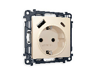 Комплект механизма электрической розетки 2USB A+C 20W (быстрая зарядка) с/з, бежевый матовый, MA330010 Ambrella Volt