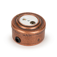 Розетка компьютерная RJ-45+TV кат. 5е с белой вставкой интернет,  старая медь 40401-3 Vintage-Brass