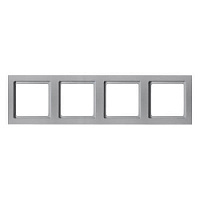 Дизайнерская рамка 4 местная, алюминиевый, бархатный лак, 10146094 Berker, серия Q.3