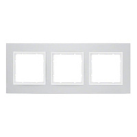 Дизайнерская рамка 3 местная, алюминиевый/полярная белизна, матовый, 10136914 Berker, серия B.7