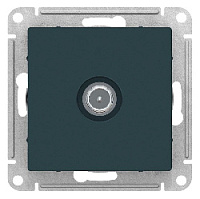 Дизайнерская розетка TV проходная, изумруд, ATN000892 Schneider Electric, серия Atlas Design