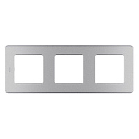 Дизайнерская рамка 3 местная, алюминий, 673952 Legrand, серия Inspiria