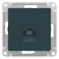 Дизайнерская розетка компьютерная RJ-45 кат. 5e, изумруд, ATN000883 Schneider Electric, серия Atlas Design