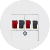 Розетка акустическая двойная стерео, полярная белизна, 457309 + 10382089 Berker