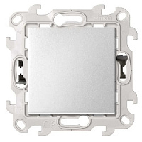 Дизайнерский выключатель-кнопка Push&Go, алюминий, 2420150-033 Simon, одноклавишный, серия 24 Harmonie