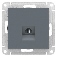 Дизайнерская розетка телефонная RJ-11, грифель, ATN000781 Schneider Electric, серия Atlas Design