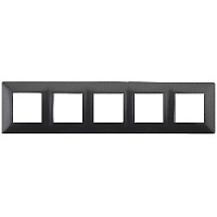 Дизайнерская рамка 5 местная, антрацит, Б0034409 Эра, серия Elegance