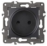 Дизайнерская розетка без заземления, антрацит, Б0034288 Эра, серия Elegance