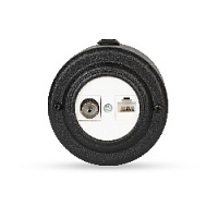 Розетка компьютерная RJ-45+TV кат. 5е с белой вставкой интернет, черный матовый 40401-5 Vintage-Brass