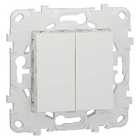 Дизайнерский выключатель, белый, NU521118 Schneider Electric, двухклавишный, серия Unica New