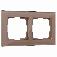 Дизайнерская рамка 2 местная, латте, стекло, W0021142 Werkel