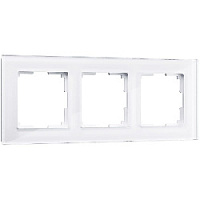 Дизайнерская рамка 3 местная, белый, стекло, W0031101 Werkel