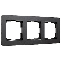 Дизайнерская рамка 3 местная, черный алюминий, W0032608 Werkel