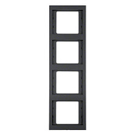 Дизайнерская рамка 4 местная, вертикальная, антрацитовый, матовый, 13437006 Berker, серия K.1