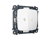 Комплект механизма 2-кл проходного выключателя с подсветкой 3200K мягкий теплый свет, белый матовый, MO124030 Ambrella Volt, двухклавишный