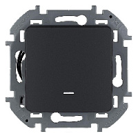 Дизайнерский выключатель с подсветкой, антрацит, 673613 Legrand, одноклавишный, серия Inspiria