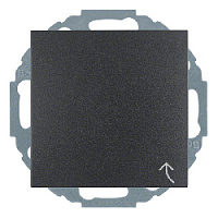 Дизайнерская розетка с заземлением и с крышкой, антрацитовый, матовый, 47441606 Berker, серии S.1/B.3/B.7