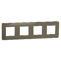 Дизайнерская рамка 4 местная, бронза/антрацит, NU280852 Schneider Electric, серия Unica Studio