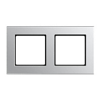 Дизайнерская рамка 2 местная, алюминий, A5582BFAL Jung, серия A 550