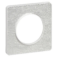 Дизайнерская рамка 1 местная, алюминий Martele/белый, S52P802K Schneider Electric, серия Odace