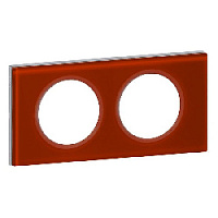 Дизайнерская рамка 2 местная, смальта кармин, стекло, 069472 Legrand, серия Celiane