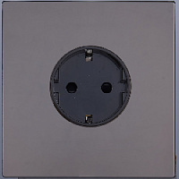 Дизайнерская розетка с заземлением, темный глянец, SJAN88DC10 Salvador
