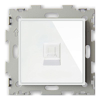 Дизайнерская розетка компьютерная RJ-45 кат. 5e, белый, GL-W201C-WCG CGSS, серия Эстетика
