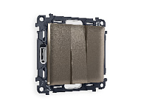 Комплект механизма 3-кл выключателя, темная бронза матовый, MA635010 Ambrella Volt, трехклавишный