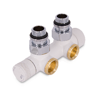 Дизайнерский клапан угловой для радиаторов для 2-х трубной системы отопления, слева, Tondera 1/2" белый 0685-1500VCEA S.R.Rubinetterie