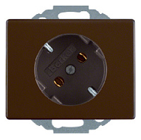 Дизайнерская розетка с заземлением, под углом 45º, коричневый, глянцевый, 47280001 Berker, серия Arsys