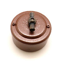 Ретро выключатель, коричневый, 305SA Petrucci, двухклавишный