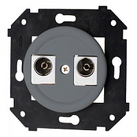 Ретро розетка TV-M | TV-F ТВ, титан, B3-306-26M BIRONI