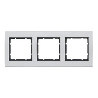 Дизайнерская рамка 3 местная, алюминий/антрацитовый, 10133004 Berker, серия B.3