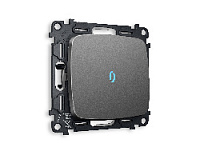 Комплект механизма 1-кл проходного выключателя с подсветкой 10000K голубой свет, антрацит серый, MO652040 Ambrella Volt, одноклавишный