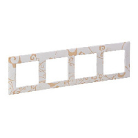 Дизайнерская рамка 4 местная, ампир белый, 754104 Legrand, серия Valena Life