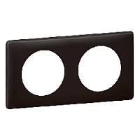 Дизайнерская рамка 2 местная, черный перкаль, 066742 Legrand, серия Celiane