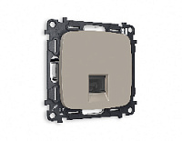 Комплект механизма телефонной розетки RJ-11(4P4C) с шторкой , серо-бежевый матовый, MO372030 Ambrella Volt