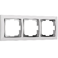 Дизайнерская рамка 3 местная, белый / хром, поликарбонат, W0031901 Werkel