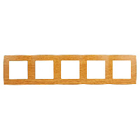 Дизайнерская рамка 5 местная, ольха, Б0014787 Эра, серия 12