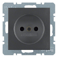 Дизайнерская розетка без заземления, антрацитовый, матовый, 6167331606 Berker, серии S.1/B.3/B.7