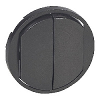 Двойная клавиша выключателя, графит, 067902 Legrand, серия Celiane